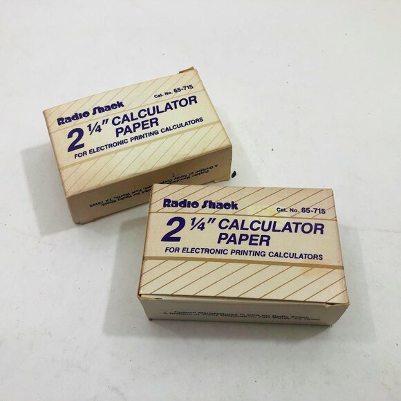 2 Radio Shack Vintage Boxes of 1-1/4" CALCULATOR PAPER 6 Rolls # 65-715 In Box - Picture 1 of 4